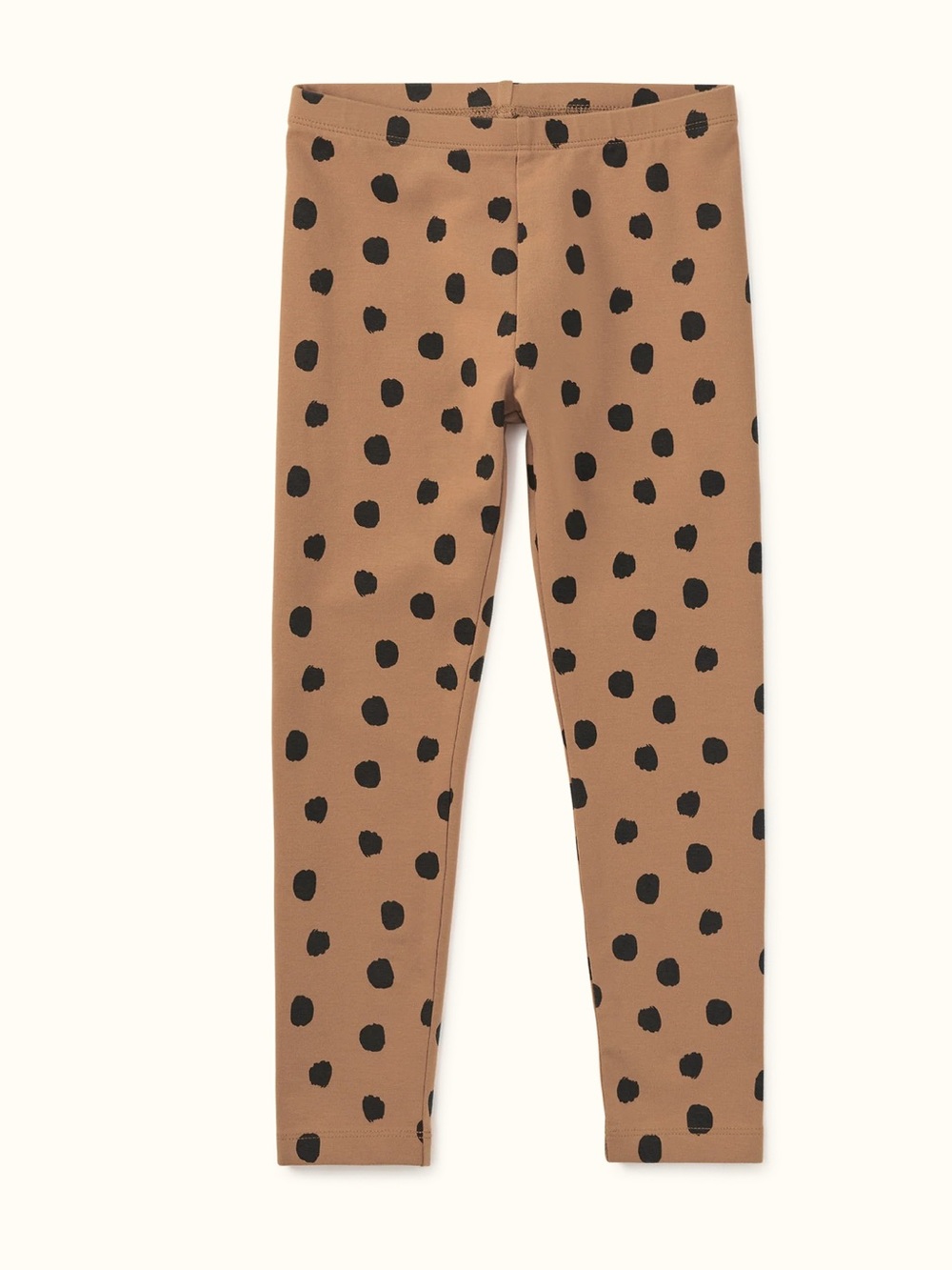 Tea Collection Tan Leggings with Black Spot Print